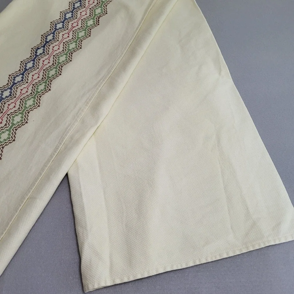 VTG Swedish Huck Weave Square Tablecloth Embroidered‎ 53